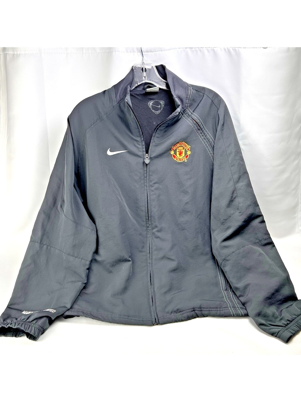 Vintage Nike Manchester United Track Jacket Size Small Grey